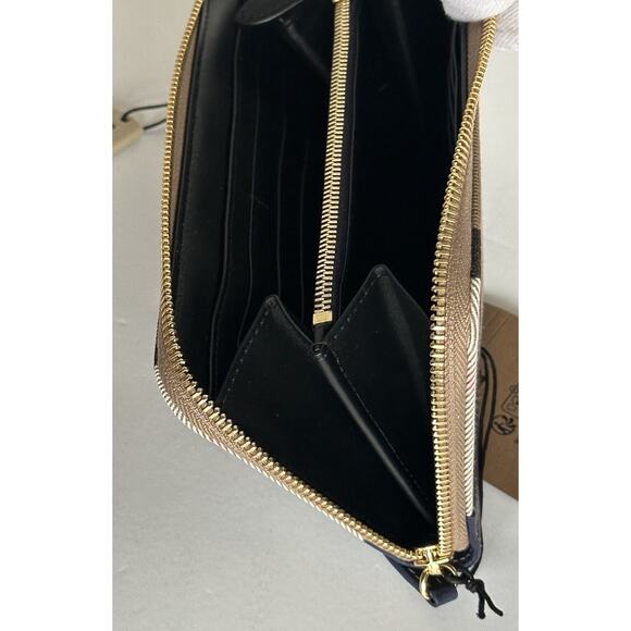 Burberry Zip Around Wallet Dark Canvas Blue 80845161 NWT $630 - Picture 12 of 15